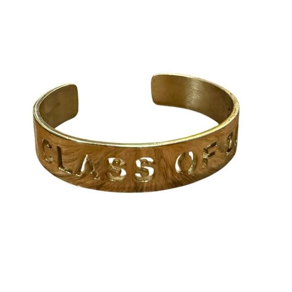 Rustic Cuff Gold-Tone Class of 2016 Cut-Out Cuff Bracelet Grad Gift Preowned - Picture 15 of 15
